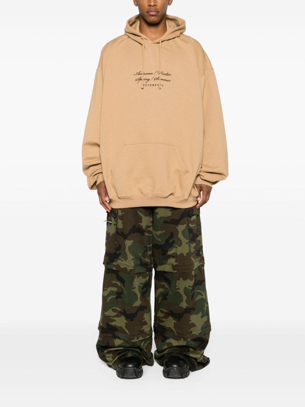 VETEMENTS 4 Seasons Cotton Hoodie In Brown Product Image