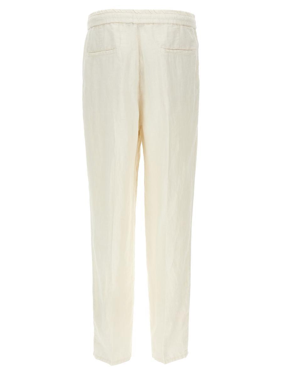 BRUNELLO CUCINELLI Linen Trousers In White Product Image