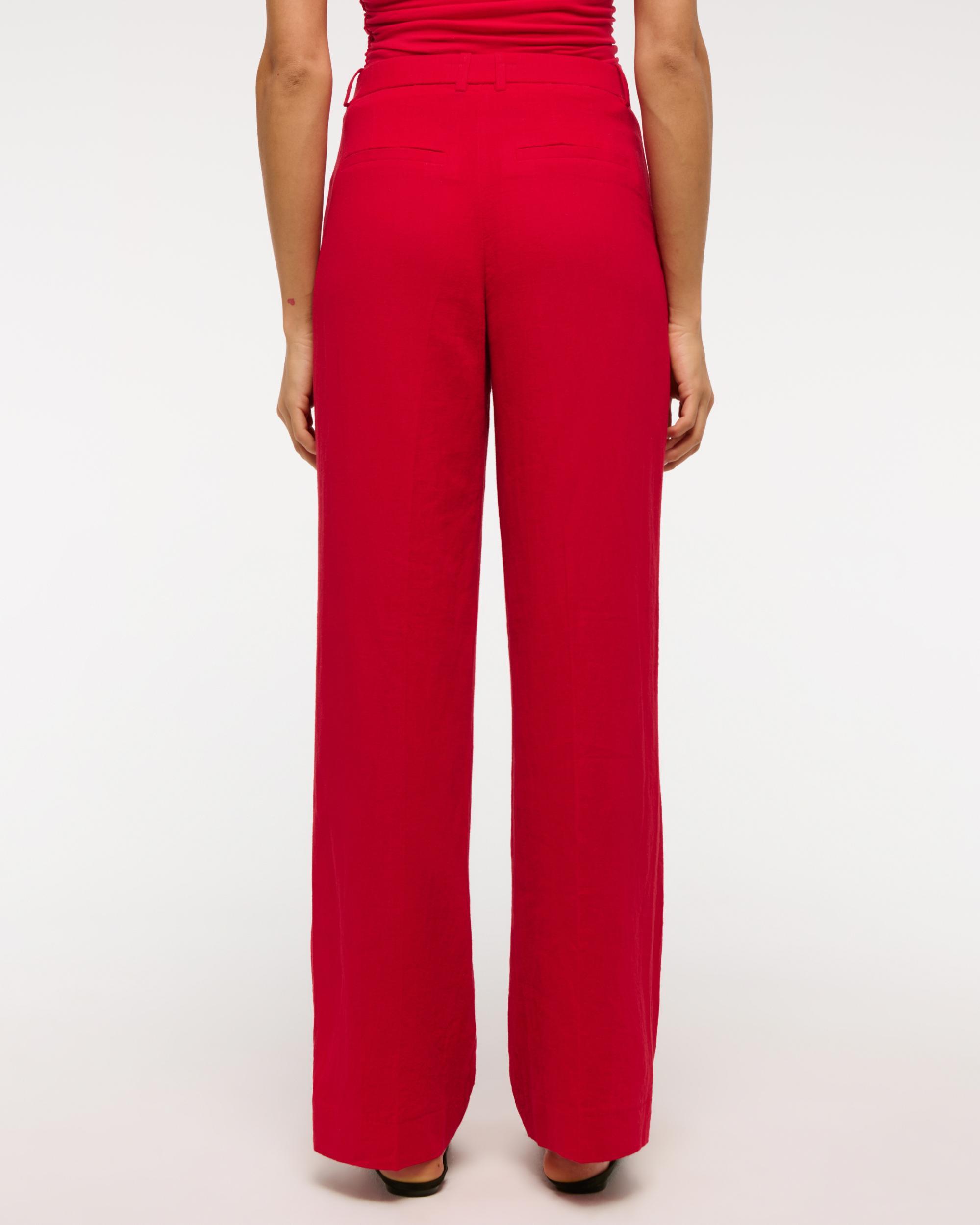 Tailored Linen-Blend Wide Leg Pant Product Image