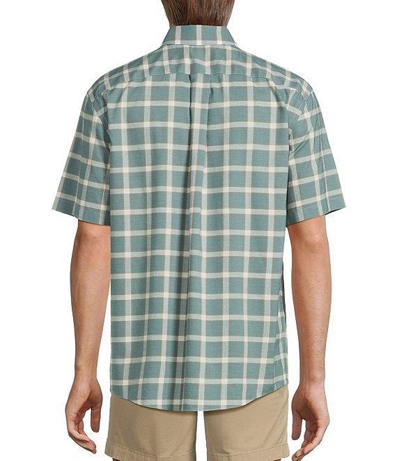 Gold Label Roundtree & Yorke Non-Iron Short Sleeve Large Windowpane Pattern Sport Shirt Product Image