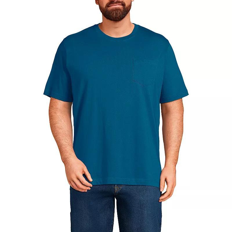 Big & Tall Lands End Super-T Classic-Fit Pocket Tee, Mens Radiant Blue Product Image