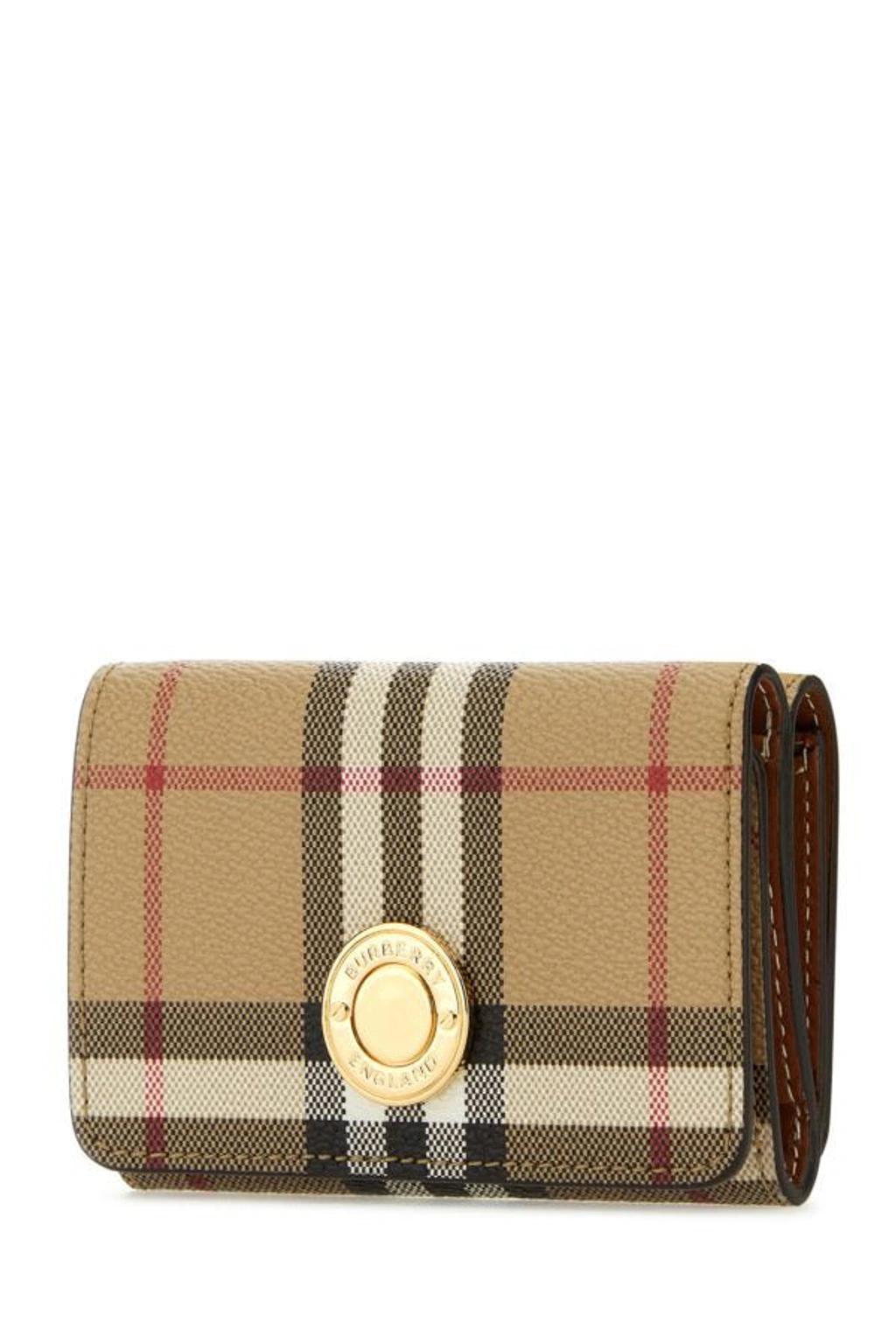 BURBERRY Woman Printed Canvas Wallet In Archive Beige Product Image