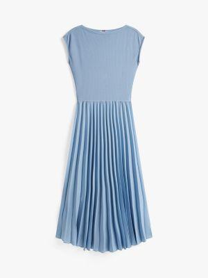 Fit-and-Flare Pleated Midi Dress Product Image