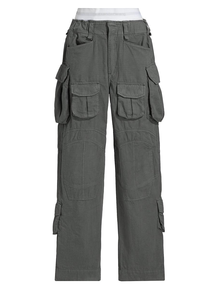 Womens Pre-Styled Logo Elastic Cargo Pants Product Image