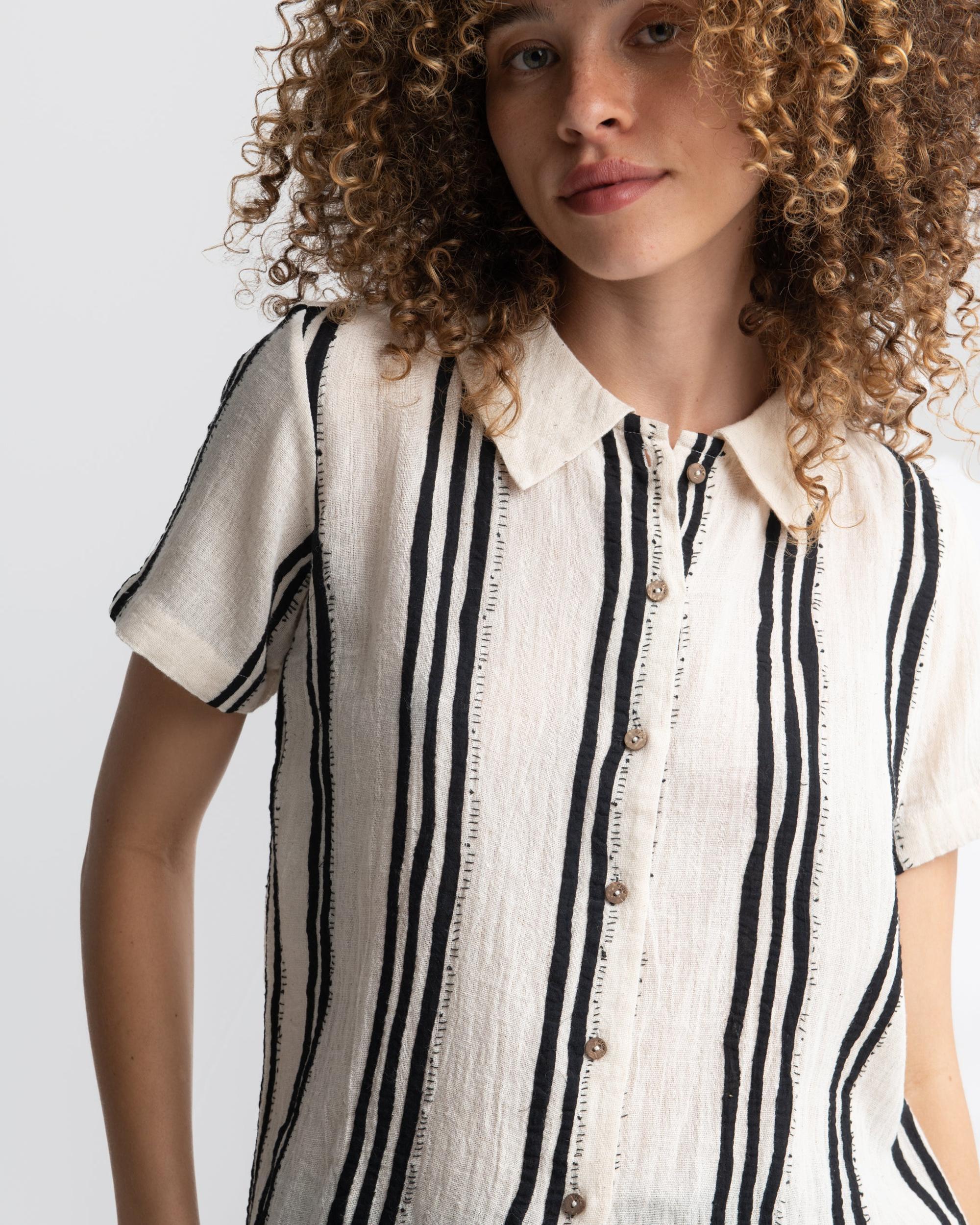 Hand Embellished Striped Shirt Product Image