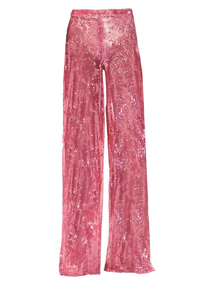 Womens Sequined Wide-Leg Pants Product Image