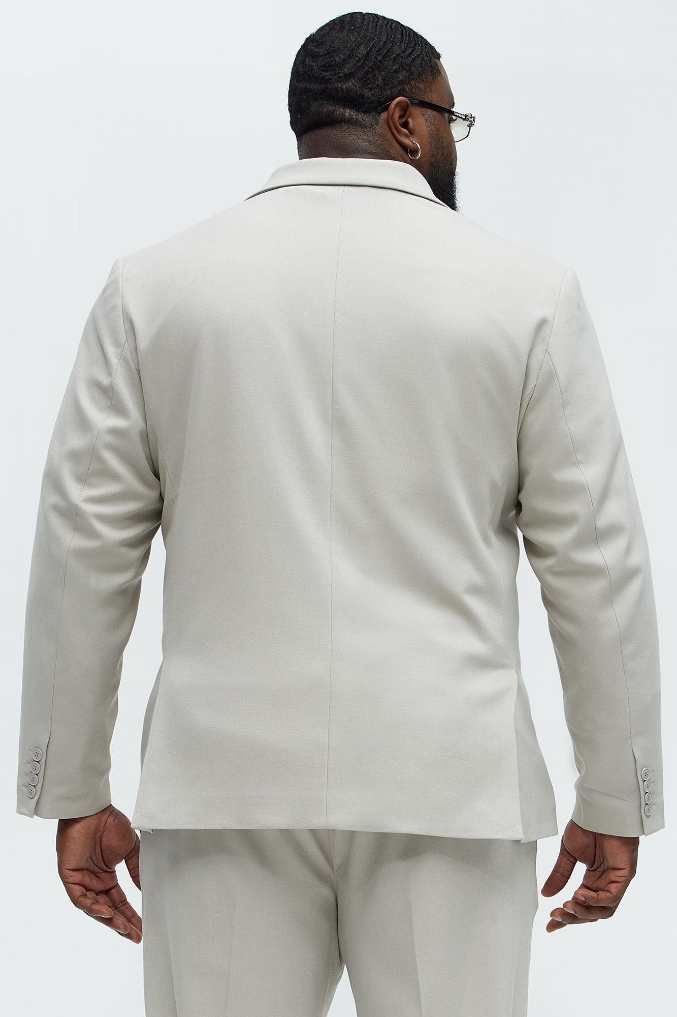 High Peak Lapel Suit Blazer - Taupe Product Image