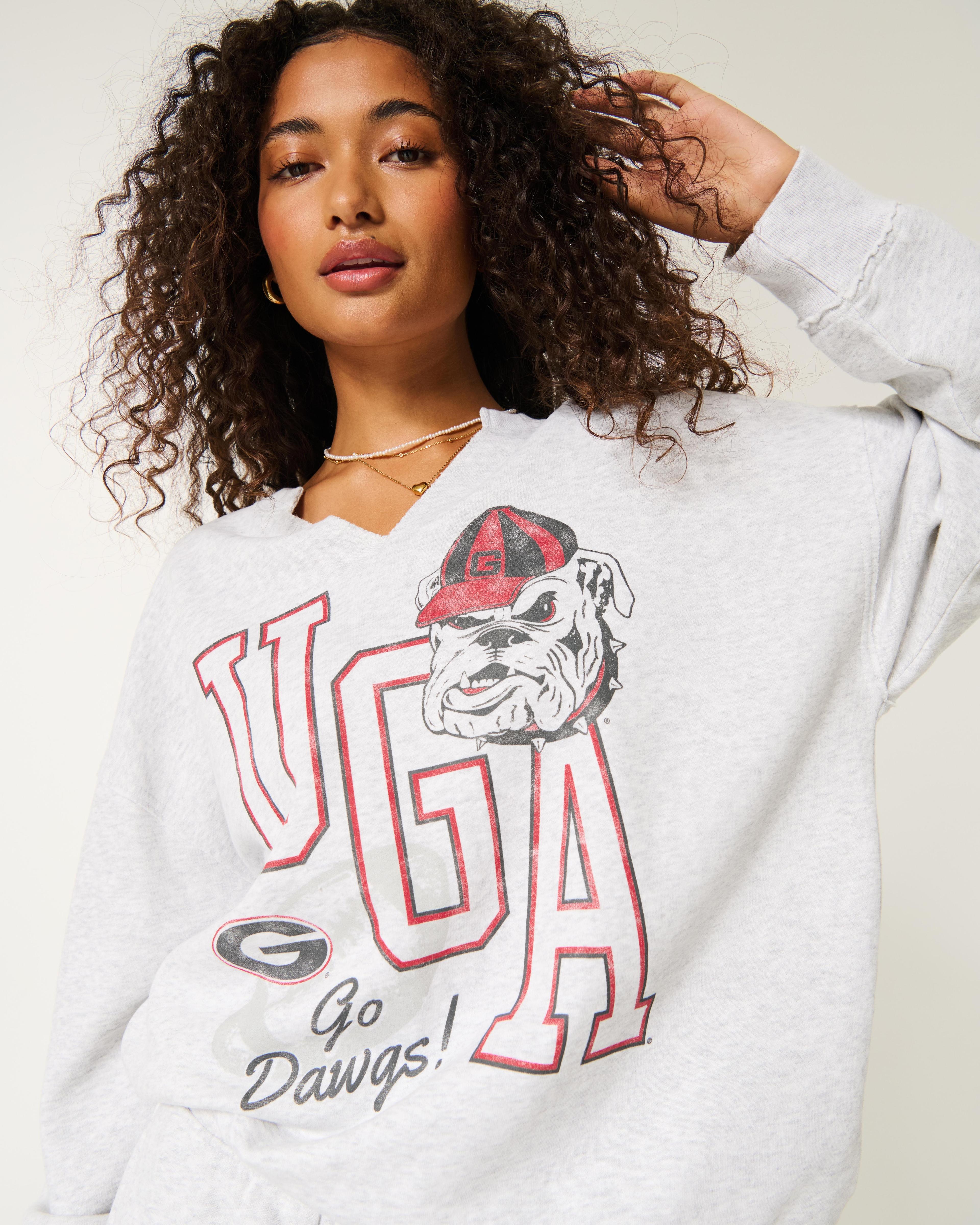 Oversized New York Graphic Notch-Neck Sweatshirt Product Image