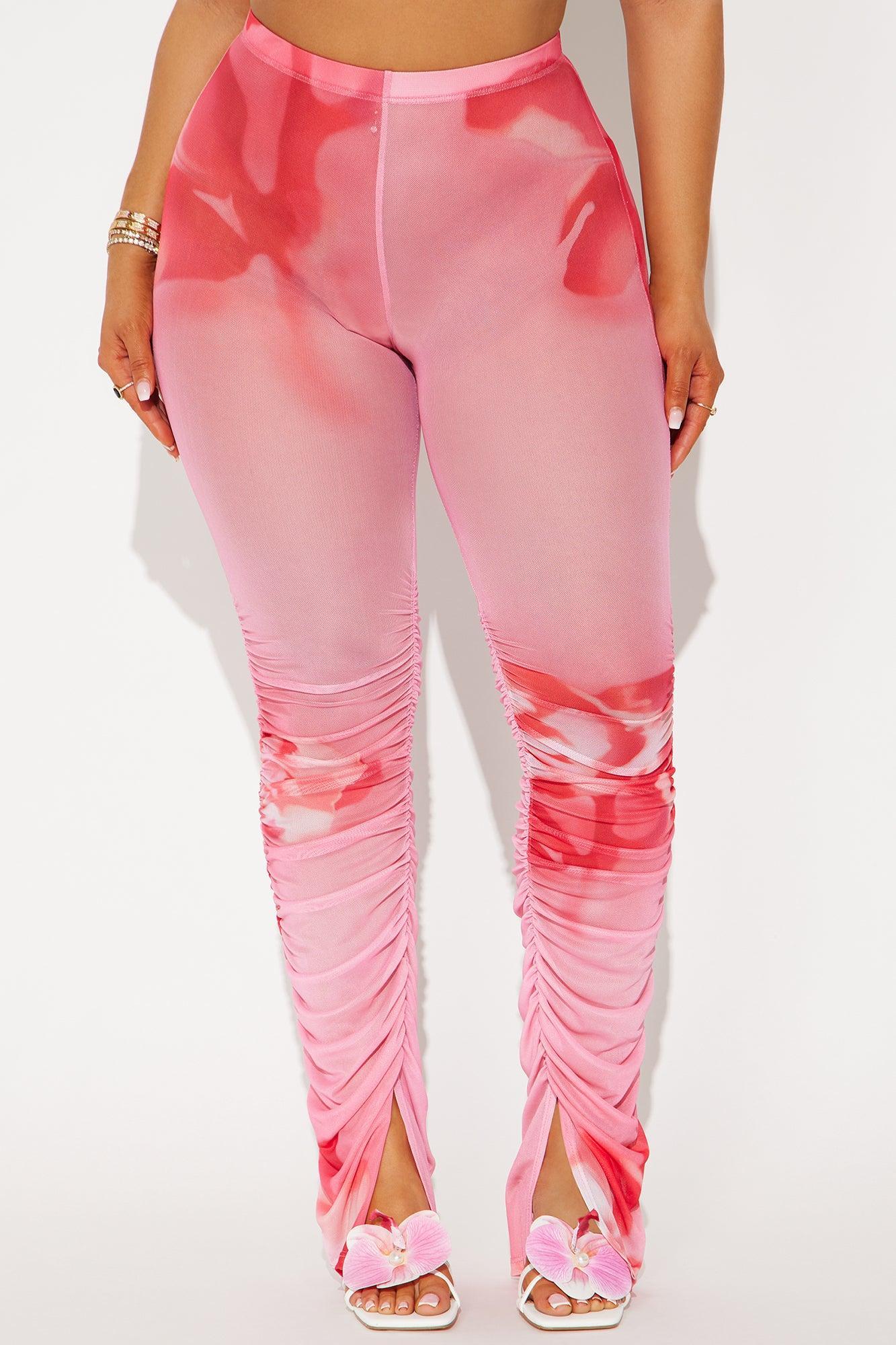 Stella Mesh Stacked Legging - Pink/combo Product Image