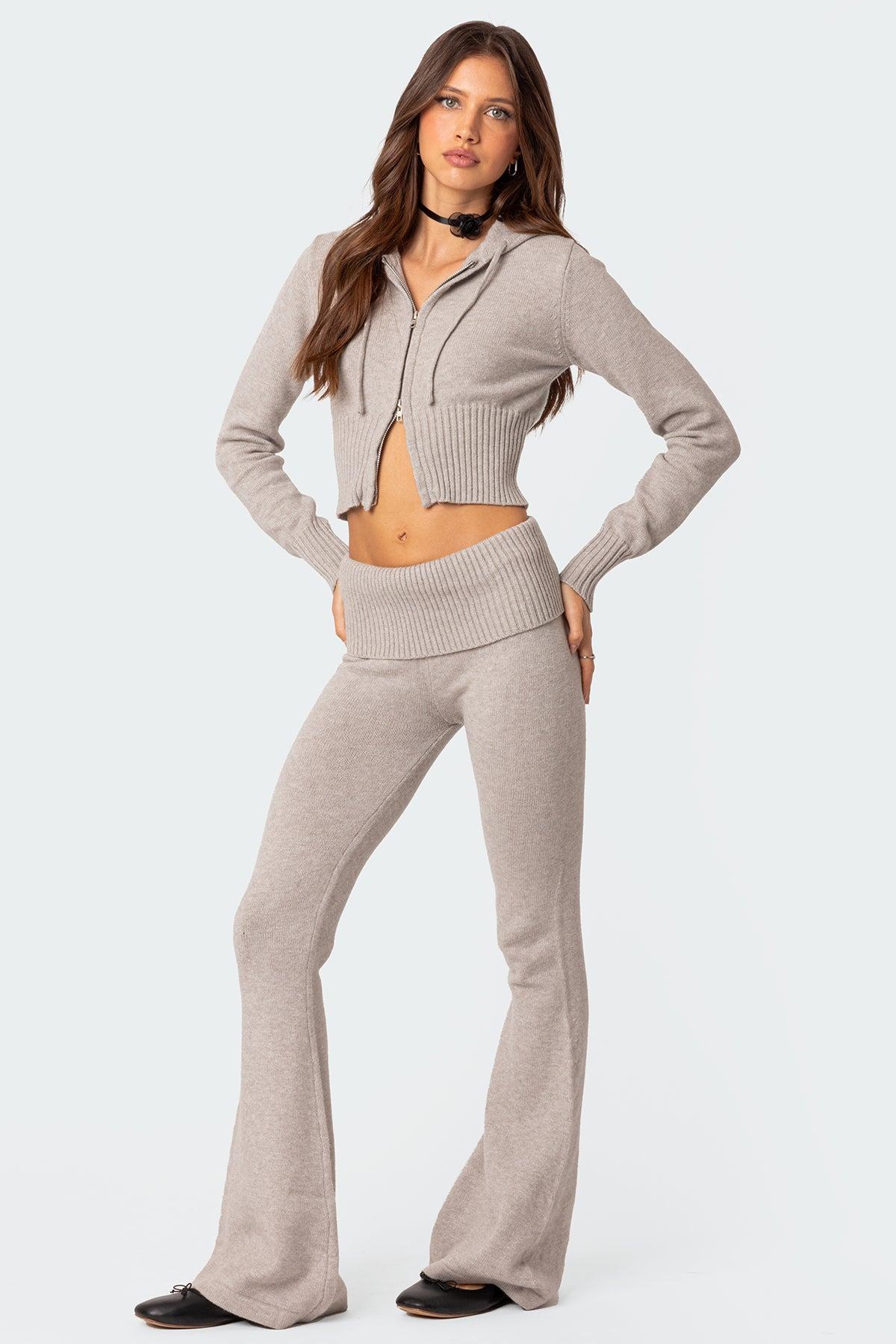 Desiree Knitted Low Rise Fold Over Pants Product Image