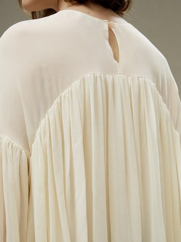 Sheer-shoulder Ruffle Shirt Product Image