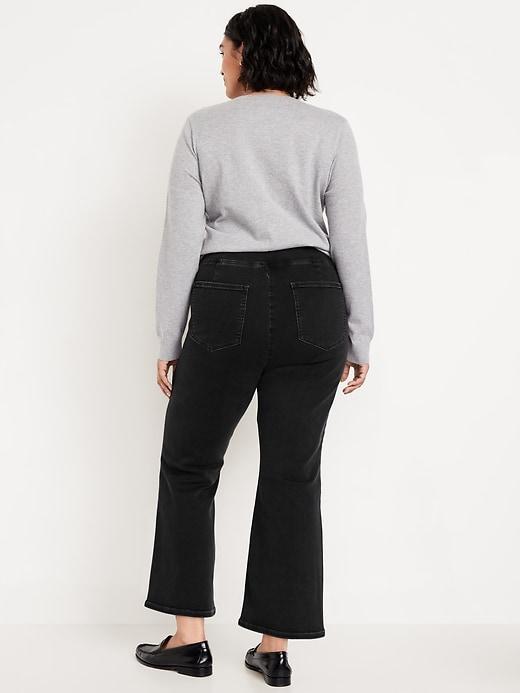 High-Waisted Weekender Pull-On Crop Flare Jeans Product Image