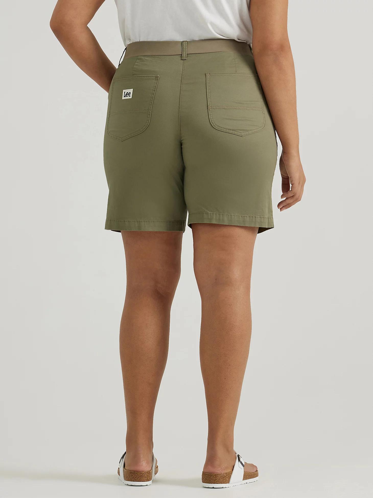 Women's Ultra Lux Comfort with Flex-To-Go Relaxed Fit Utility Bermuda (Plus) | Women's Shorts | Lee® Product Image