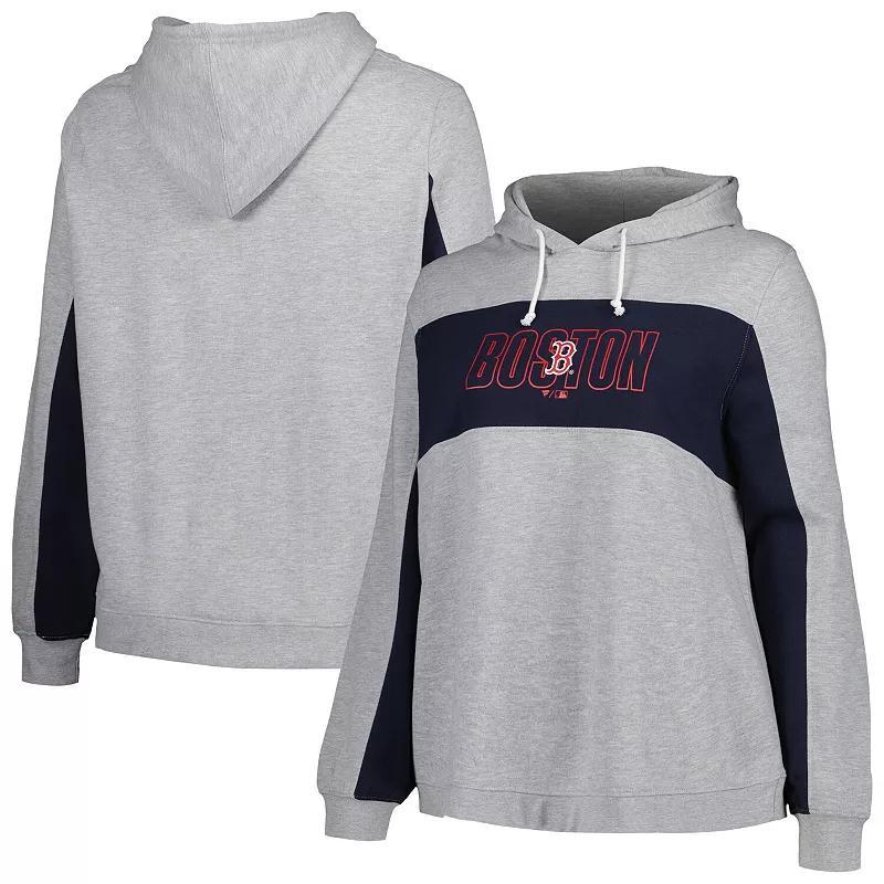 Women's Profile Heather Gray Boston Red Sox Plus Size Pullover Jersey Hoodie, Size: 2XL, Grey Product Image