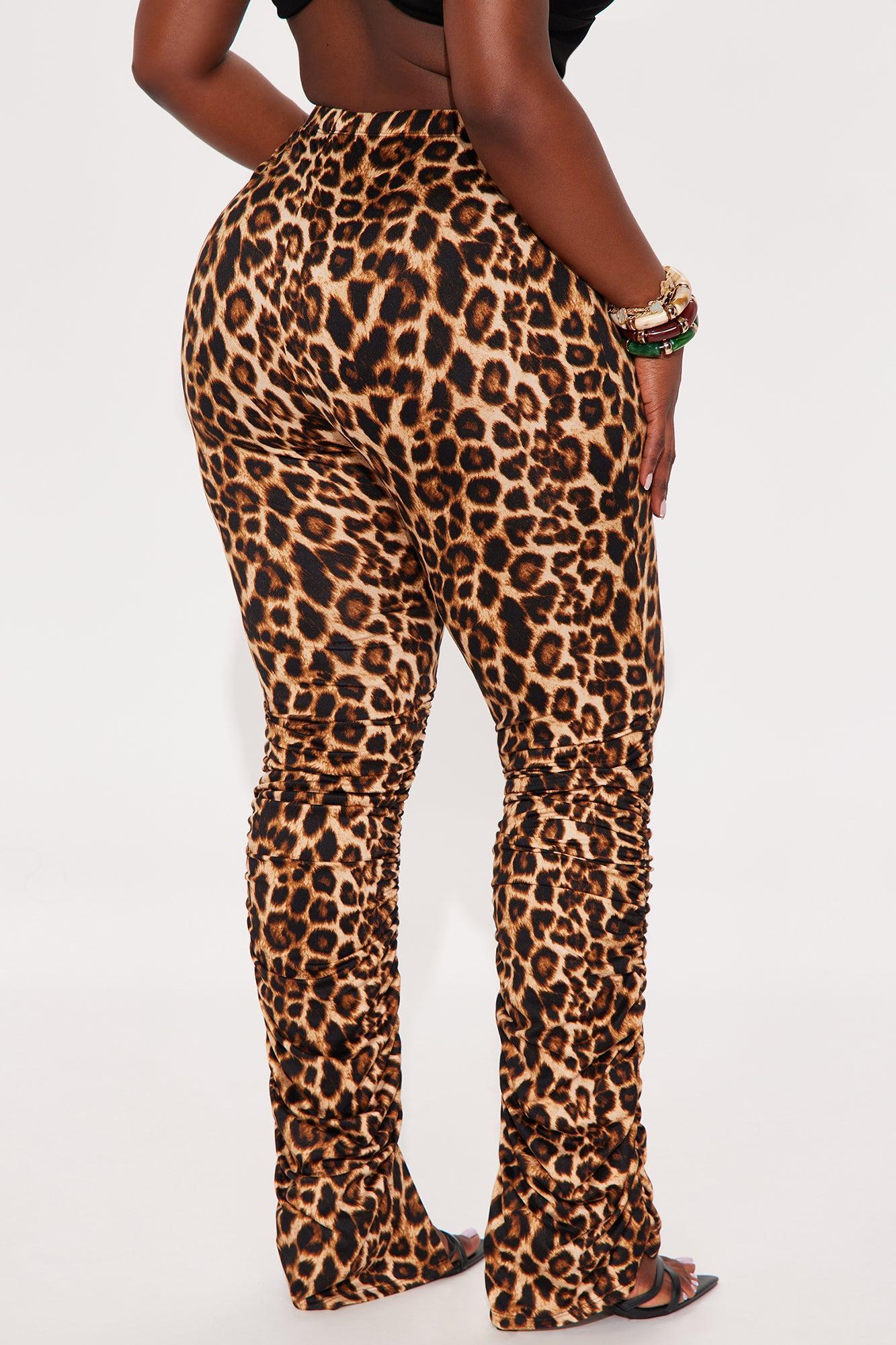 Labeled Leopard Stacked Skinny Pant - Leopard Female Product Image