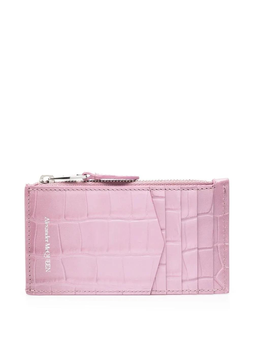 ALEXANDER MCQUEEN Skull-charm Leather Wallet In Pastel Product Image