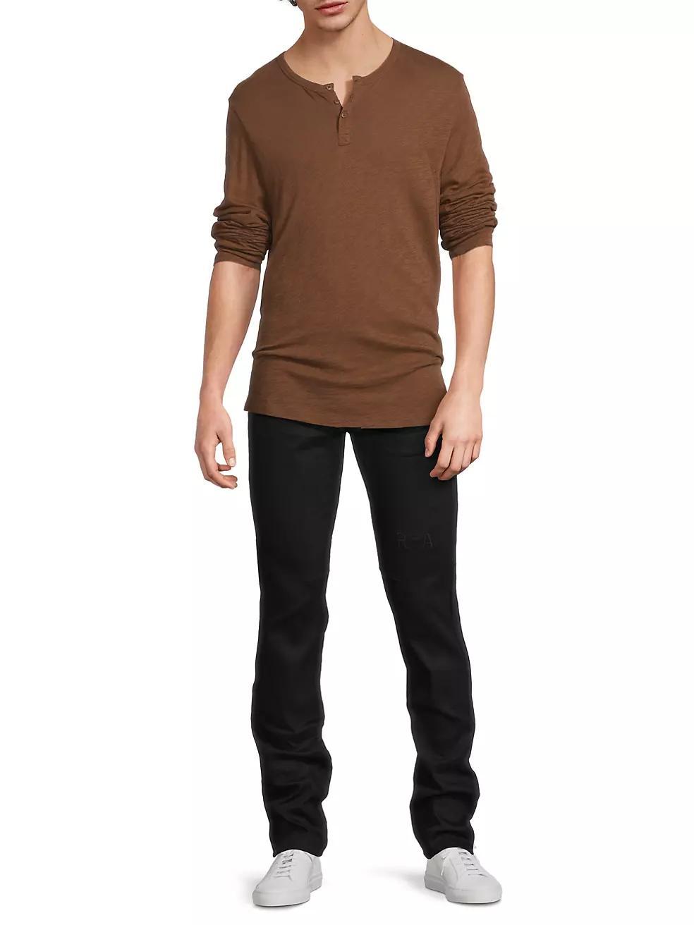 Cotton Jersey Henley T-Shirt Product Image