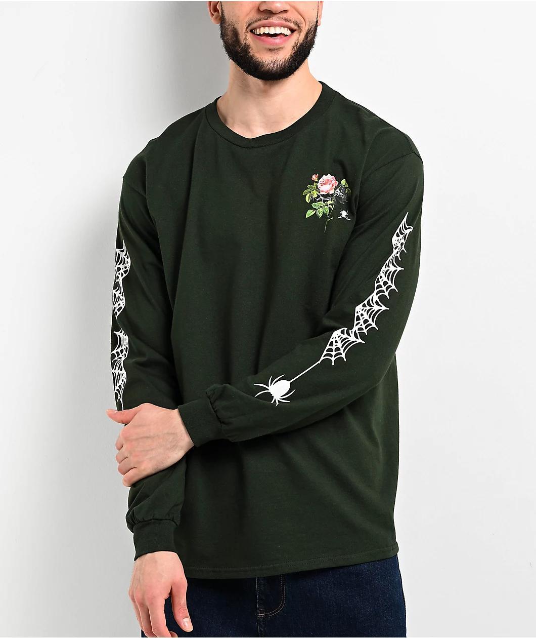 Empyre Spider Rose Green Long Sleeve T-Shirt Product Image