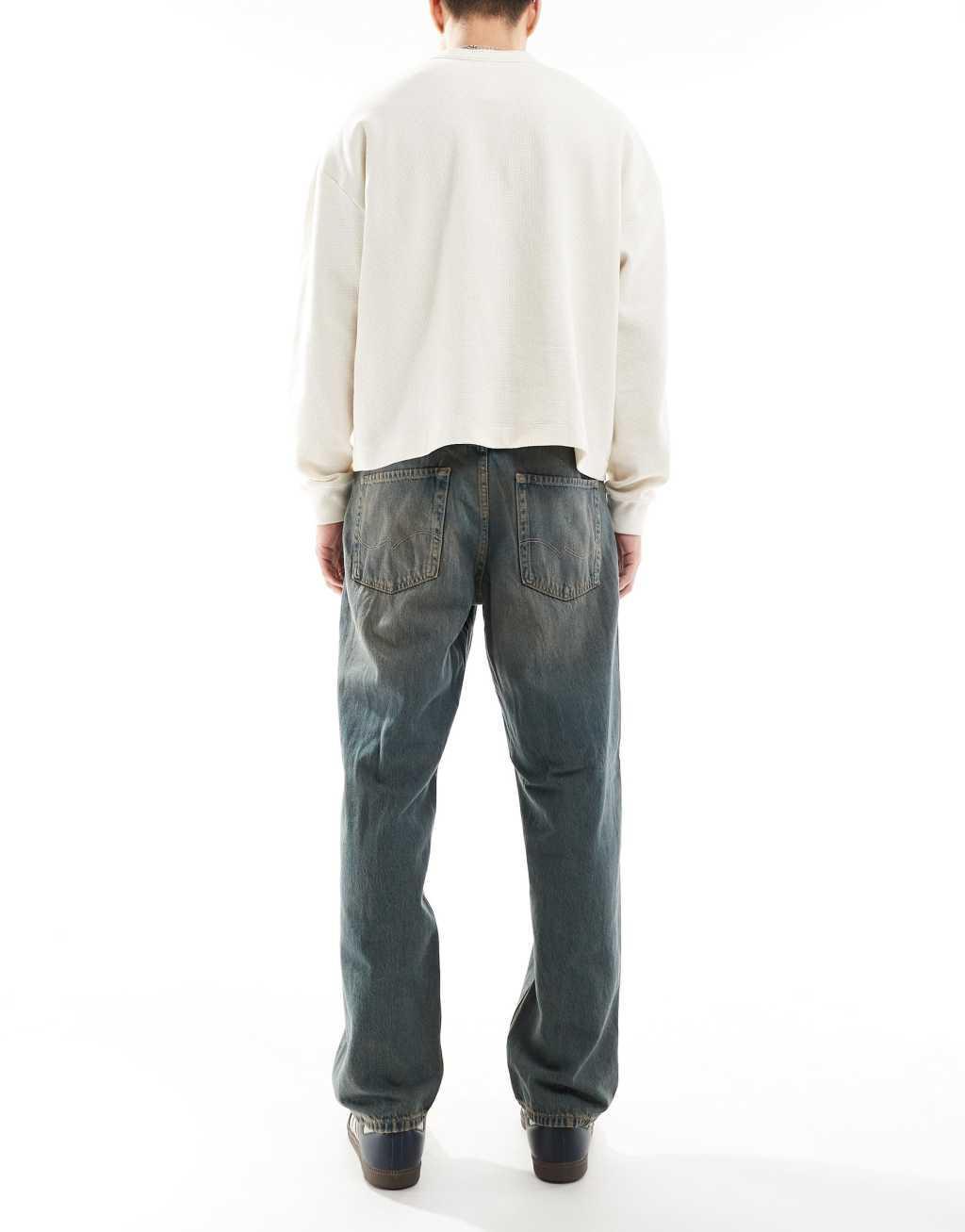 Jack & Jones Eddie baggy jeans in brown tint wash Product Image