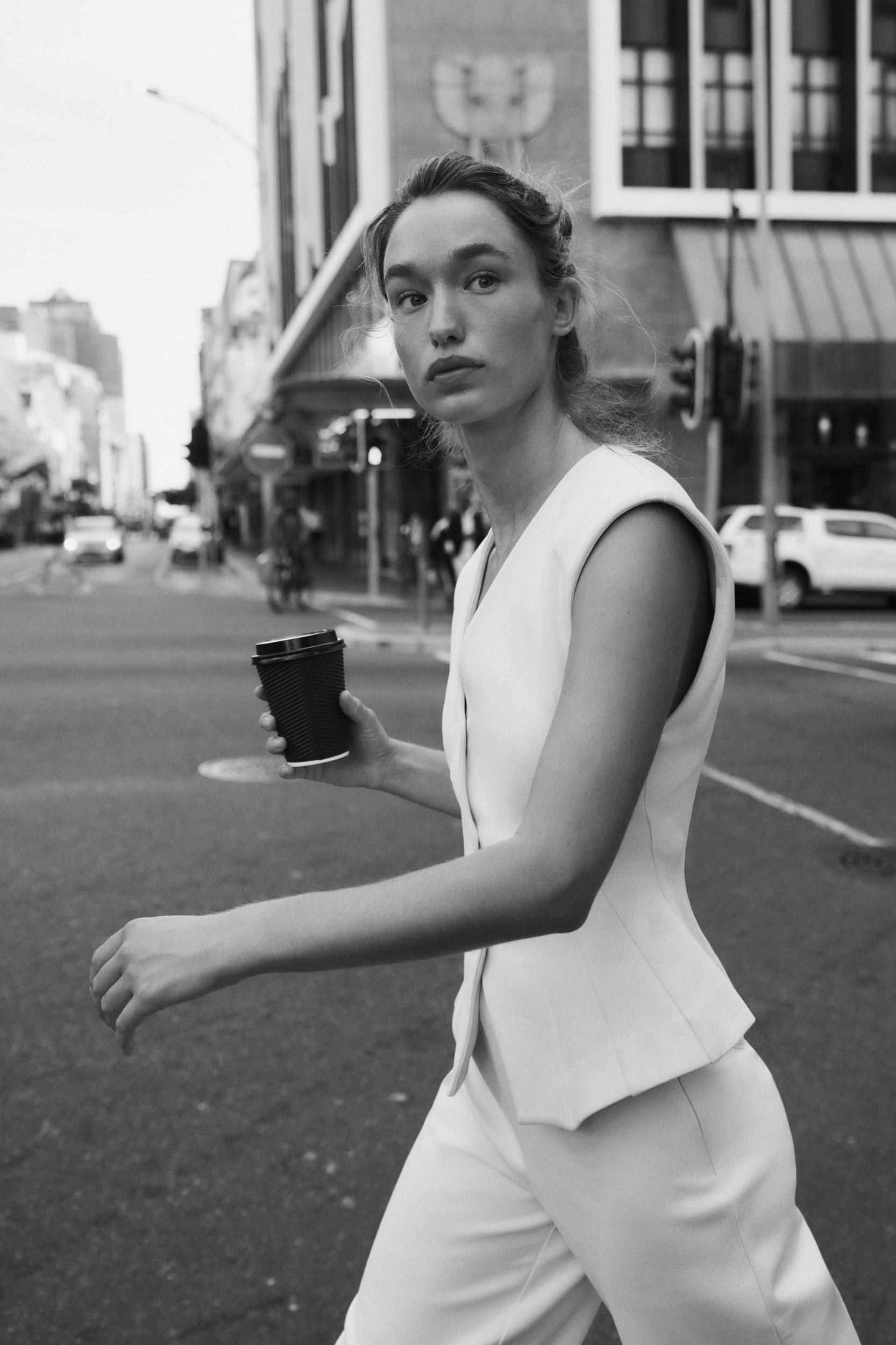 INTERLOCK KNIT VEST TOP Product Image