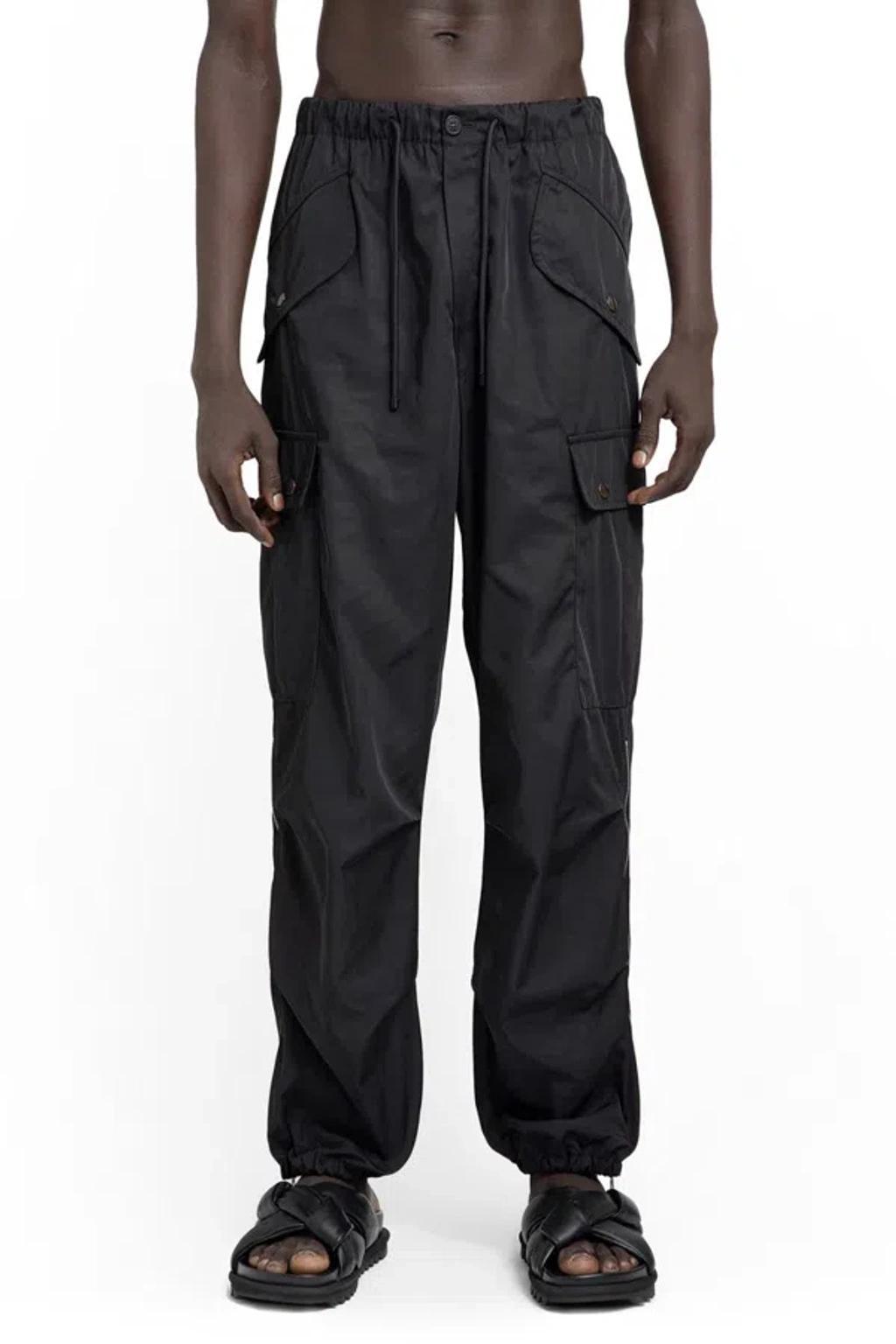 Water Repellent Drawstring Cargo Trousers In Black Product Image