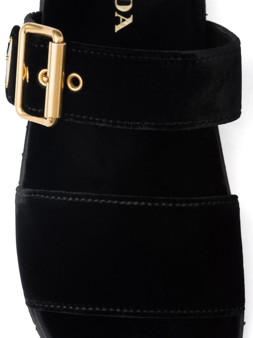 triangle-logo velvet slides Product Image