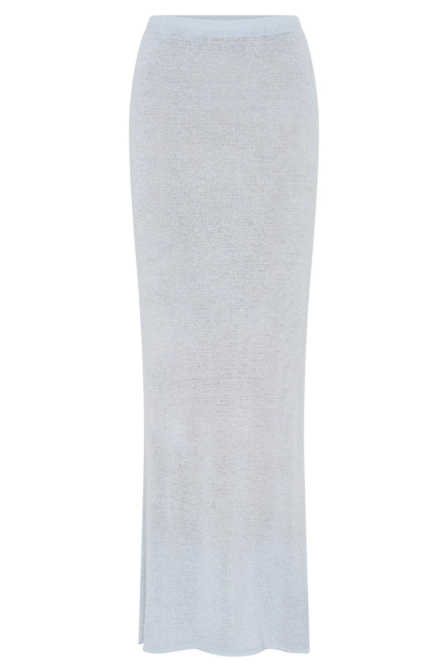 Phoebe Knit Maxi Skirt - Ice Blue Product Image