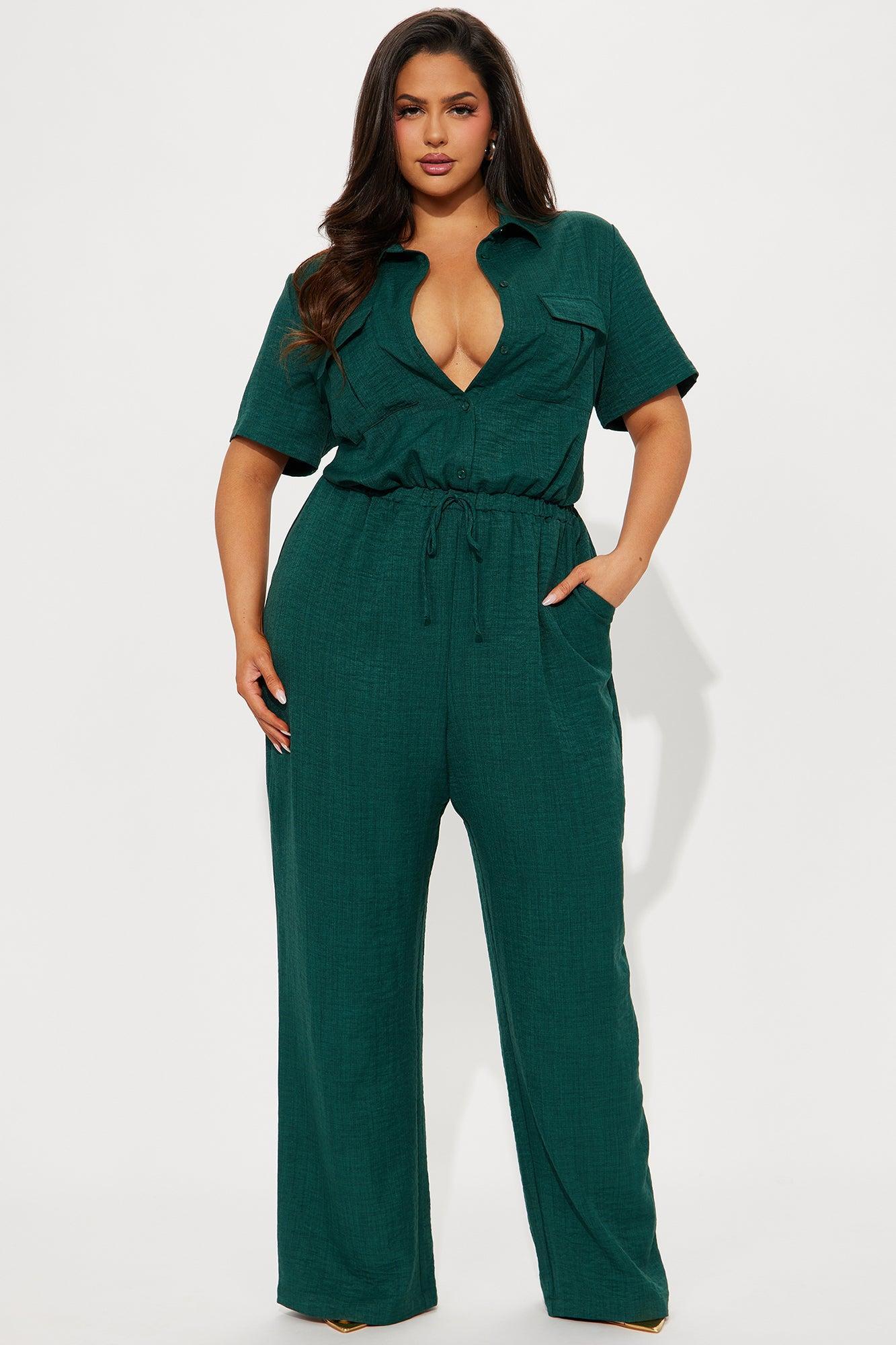 Come Find Me Linen Jumpsuit - Hunter Product Image