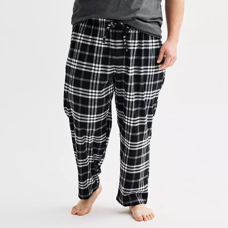 Big & Tall Sonoma Goods For Life® Flannel Drawstring Pajama Pants, Men's, Size: 2XB, Grey Buffalo Check Product Image