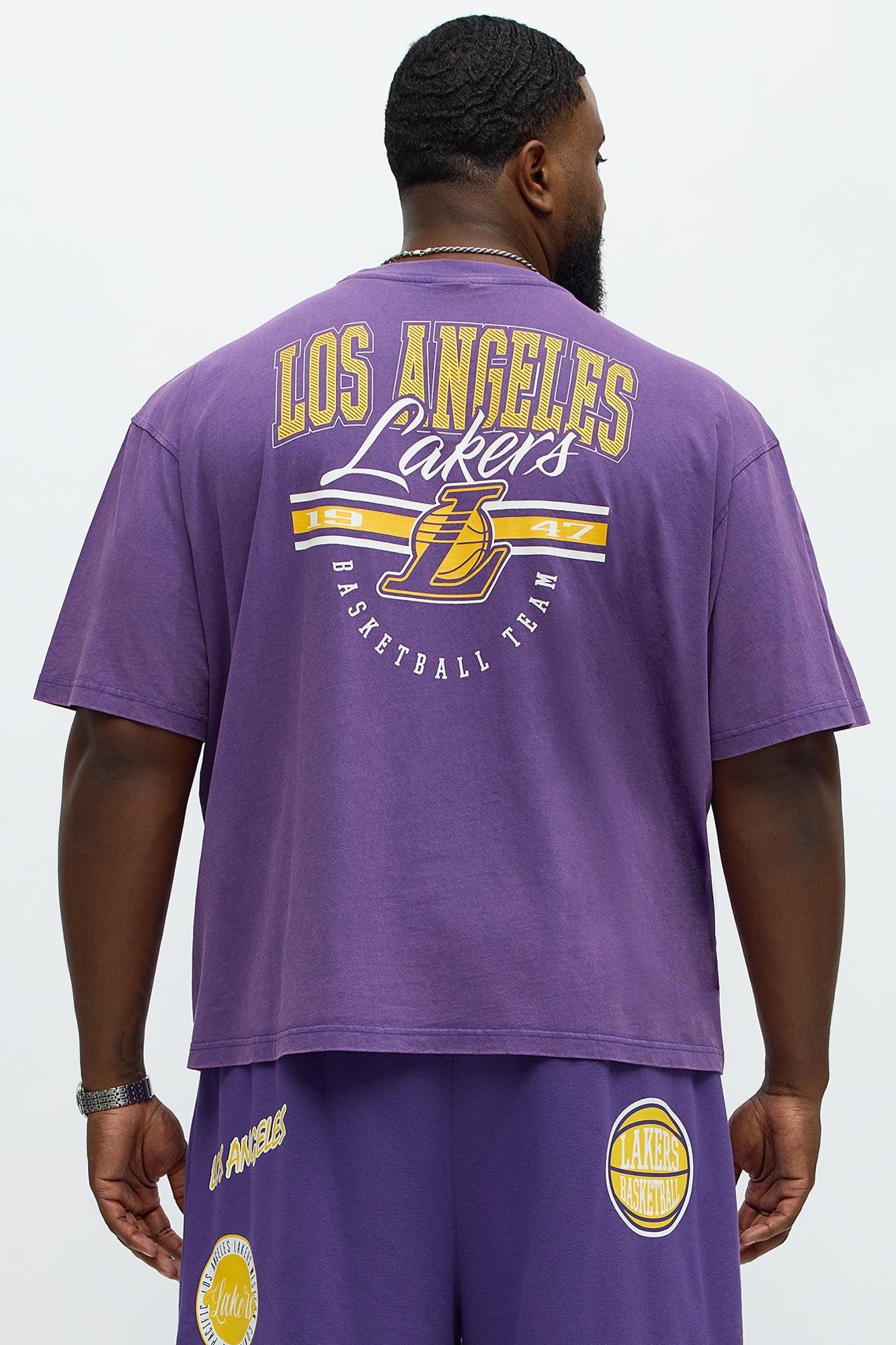 Lakers Freethrow Oversized Short Sleeve Tee - Purple Male Product Image