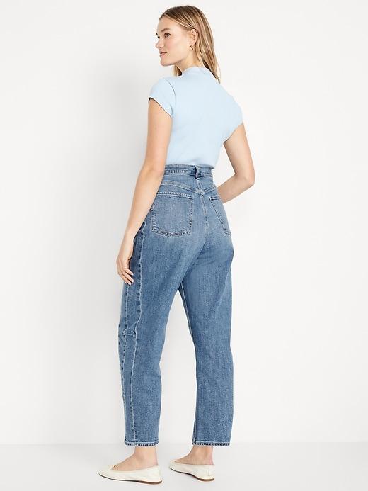 High-Waisted Barrel Ankle Jeans Product Image