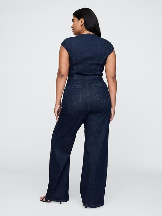 Belted Denim Jumpsuit Product Image