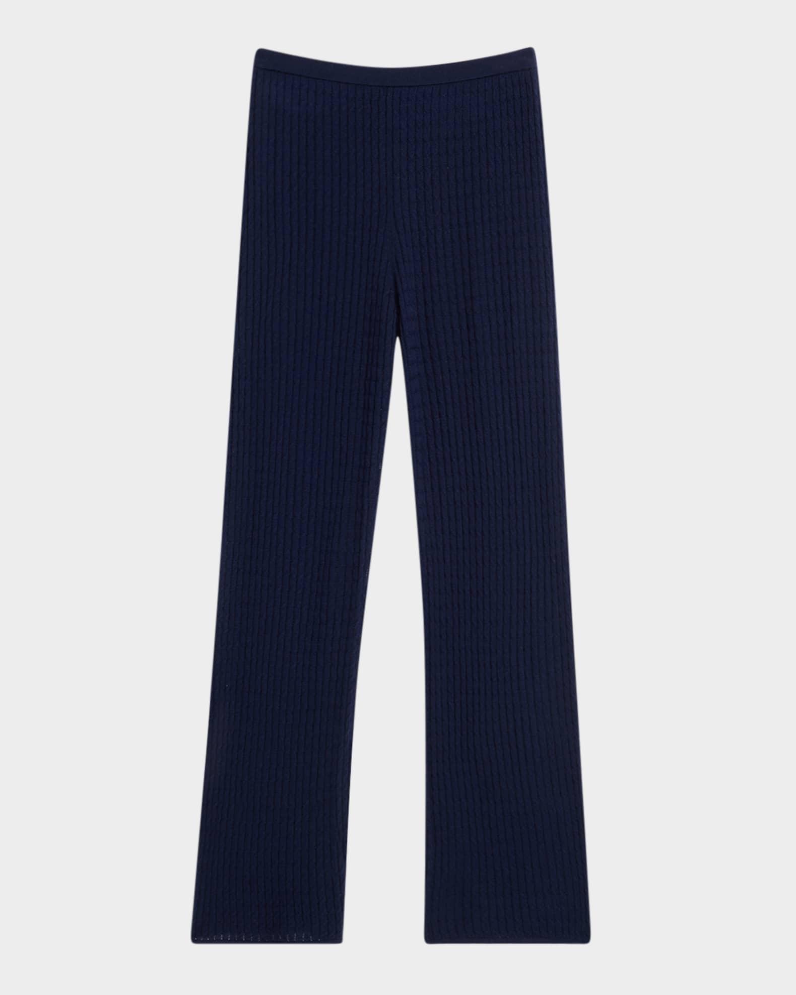Fine Pointelle Cable-Knit Pants Product Image