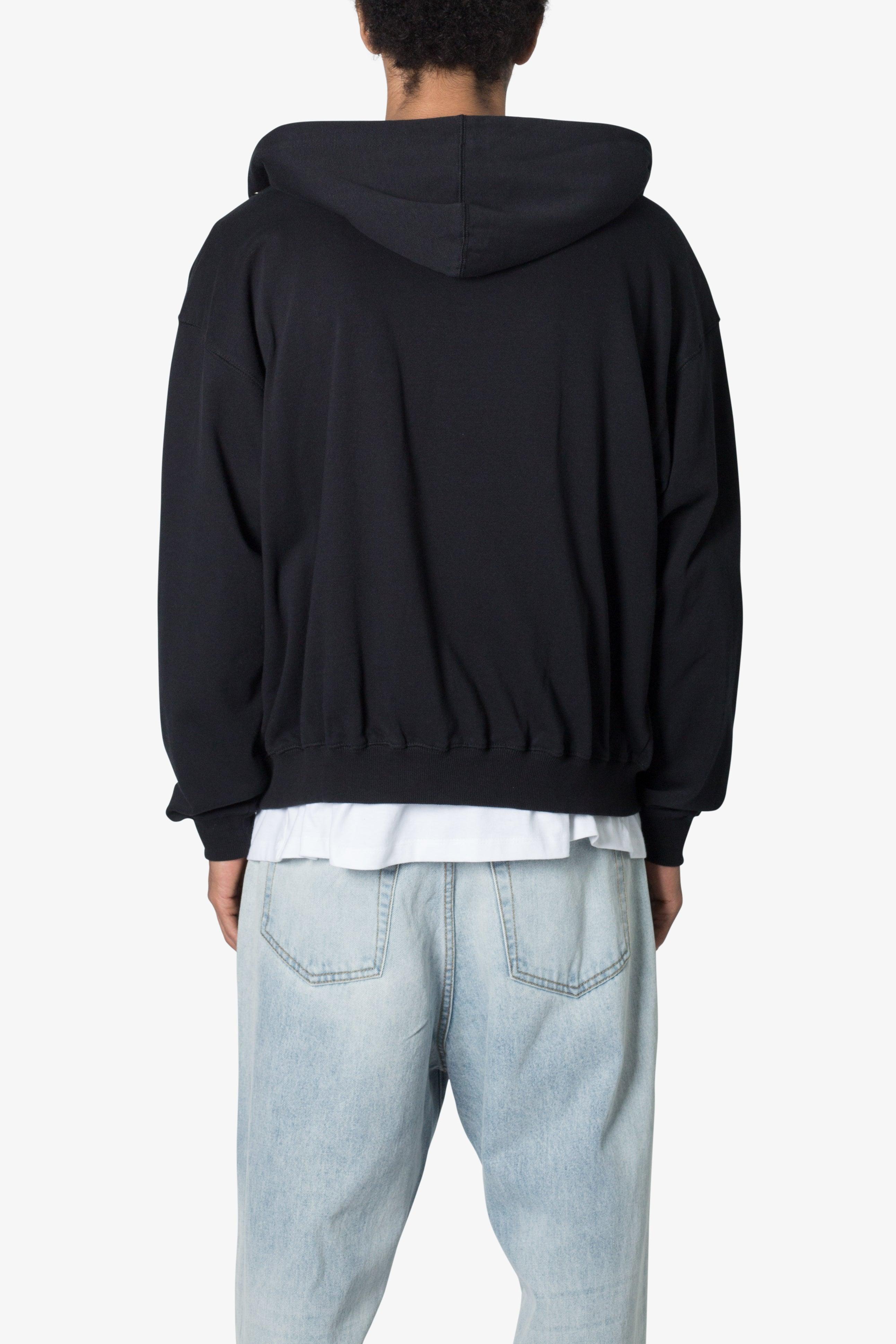 Basic Zip Up Hoodie - Black Product Image