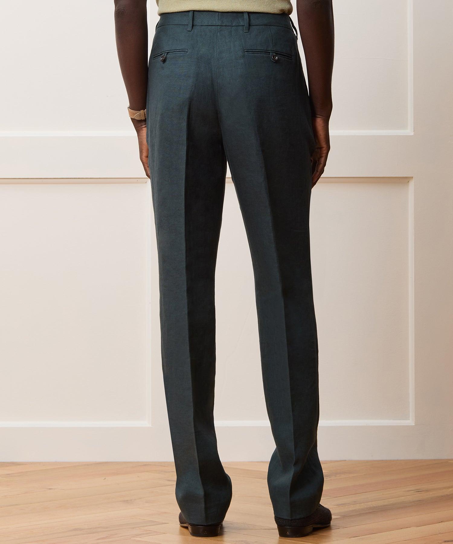 Straight Fit Linen Tab Trouser Product Image