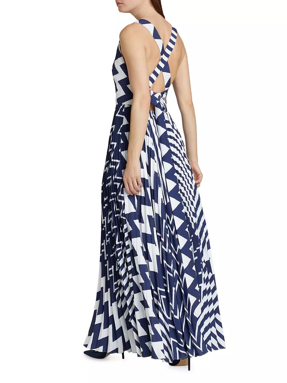 Oria Patchwork Chevron Dress Product Image