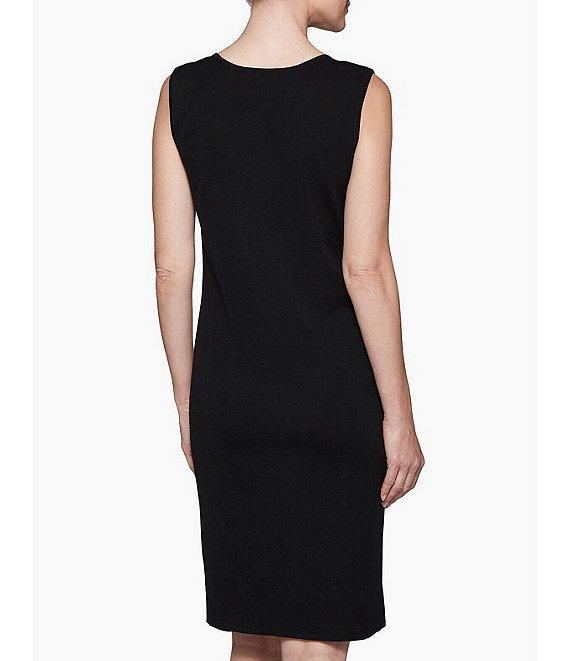 Ming Wang Sleeveless Scoop Neck Side Slit Tank Bodycon Dress Product Image