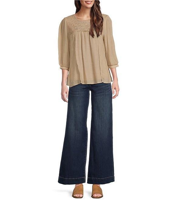 KUT from the Kloth Meg High-Rise Over-Size Wide-Stitch Jean Product Image