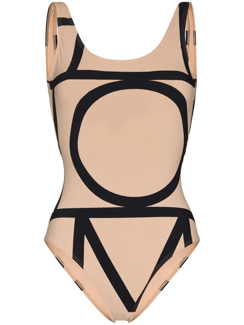 TOTÊME Monogram-print Swimsuit In Multicolour Product Image