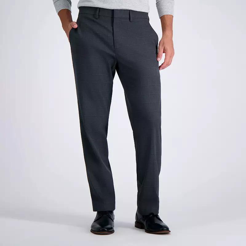 Mens J.M. Haggar Premium Tailored-Fit Stretch Flat-Front Suit Pants Grey Windowpane Product Image