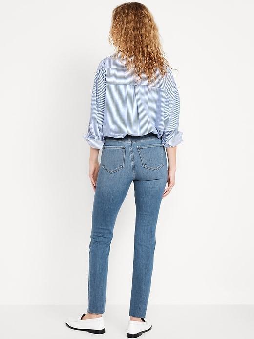 High-Waisted Wow Straight Ankle Jeans Product Image