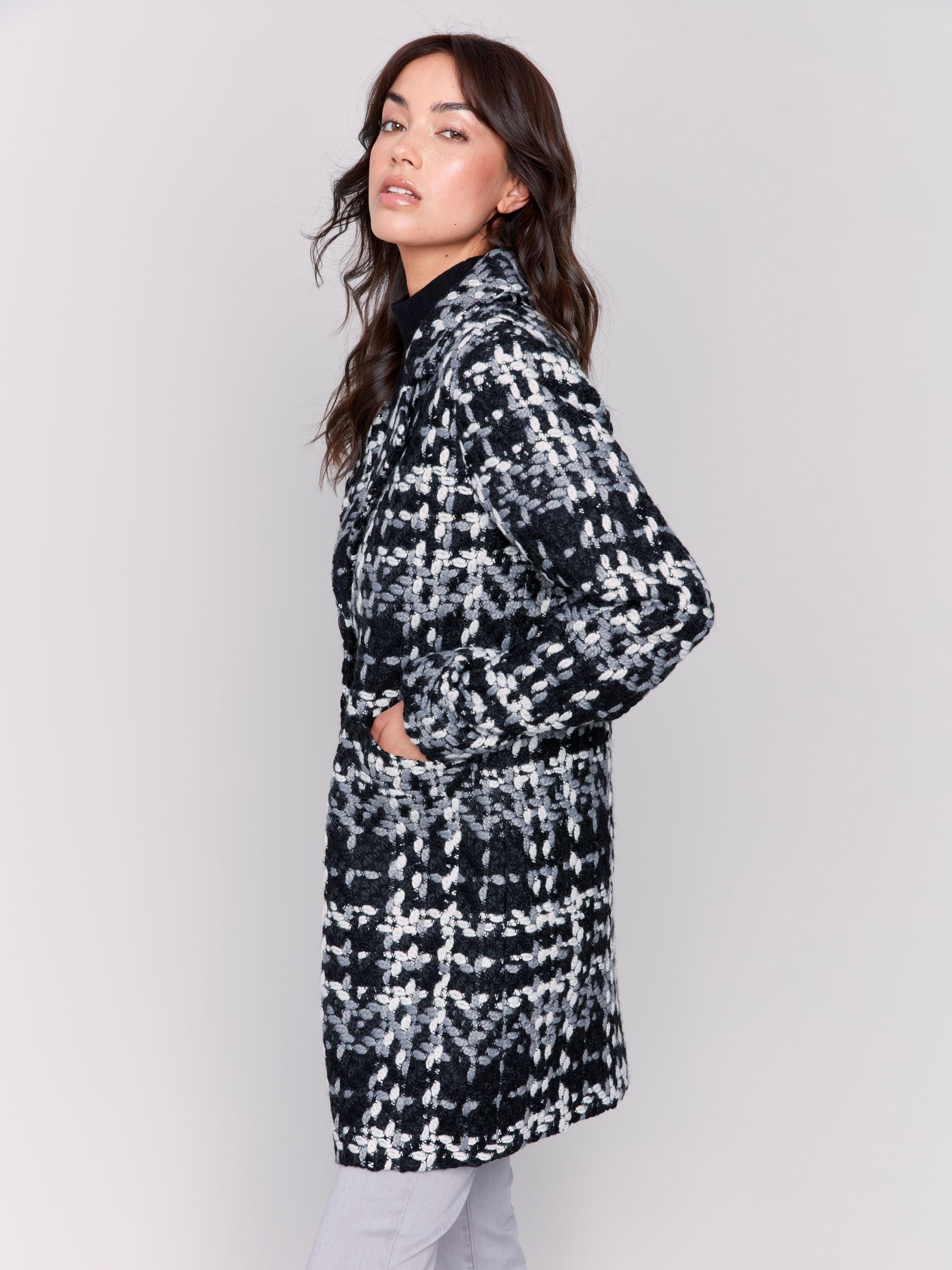 Charlie B. Straight Cut Plaid Coat Product Image