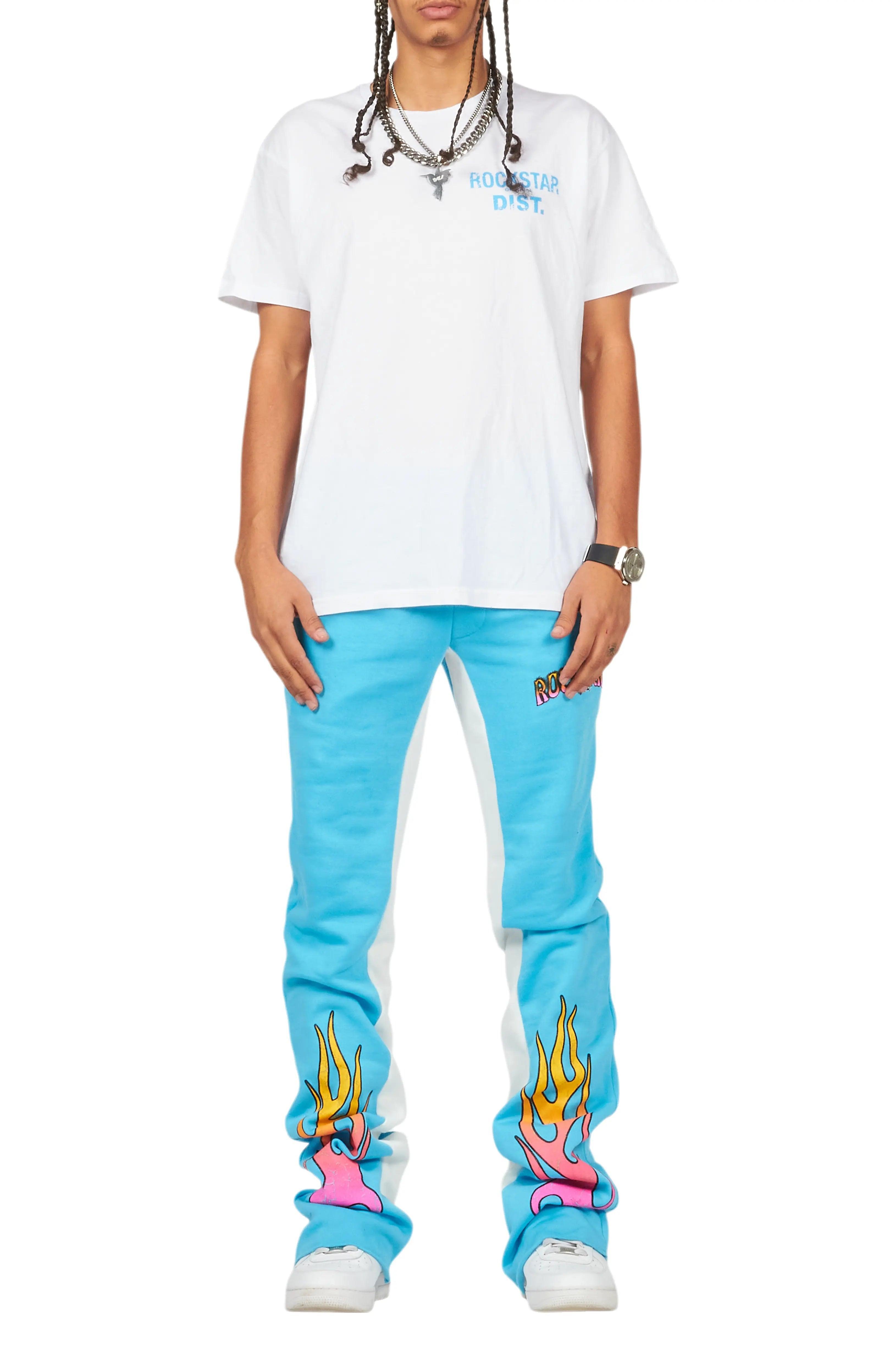 Quito Blue Graphic Baggy Pant Male Product Image