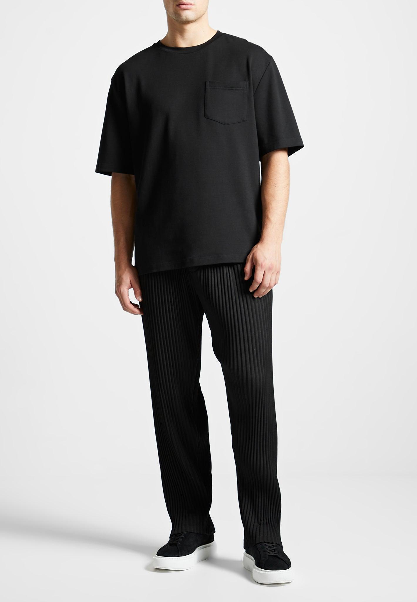 Éternel Oversized Fit Cotton T-Shirt - Black Male Product Image