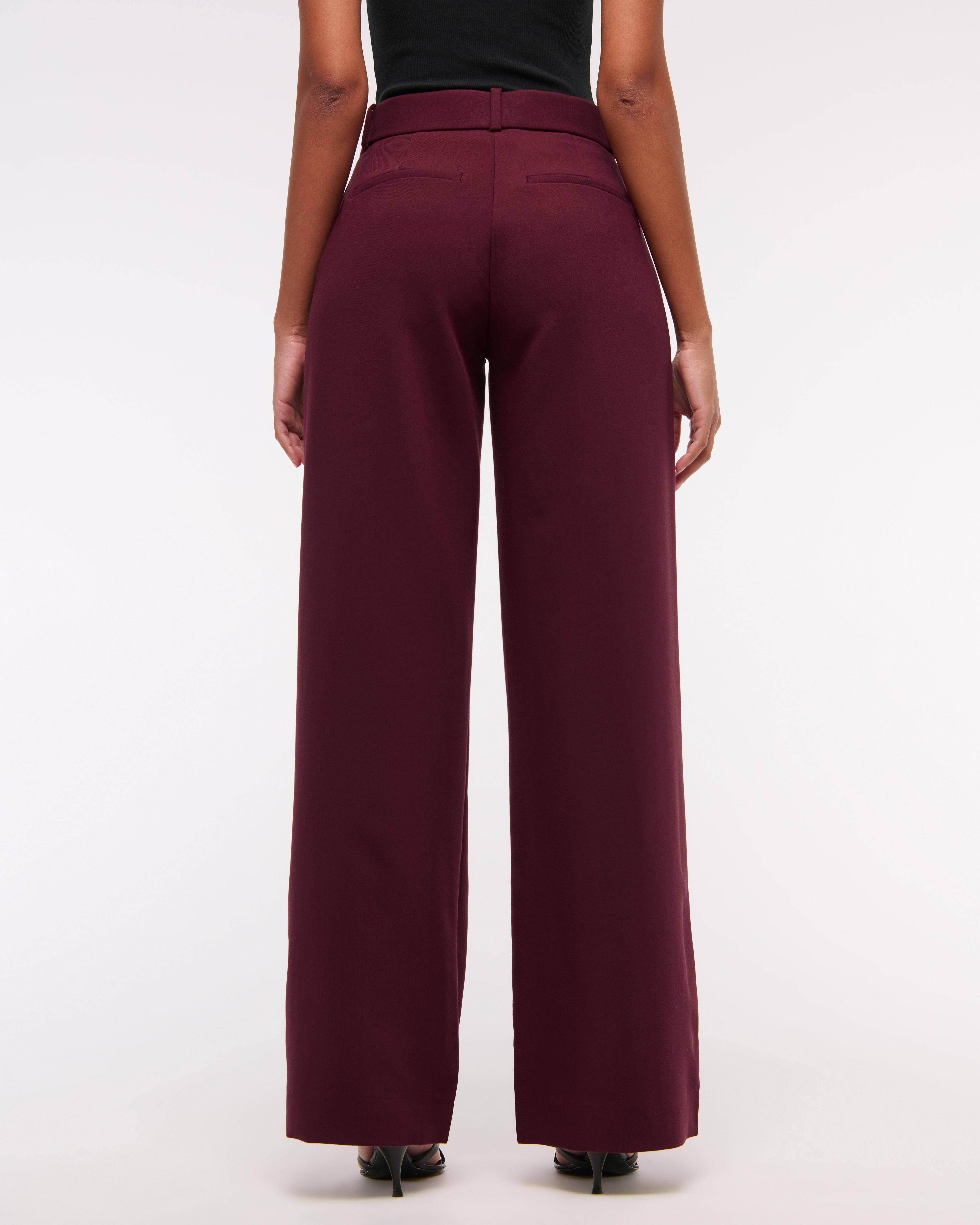 Curve Love A&F Sloane Low Rise Tailored Wide Leg Pant Product Image