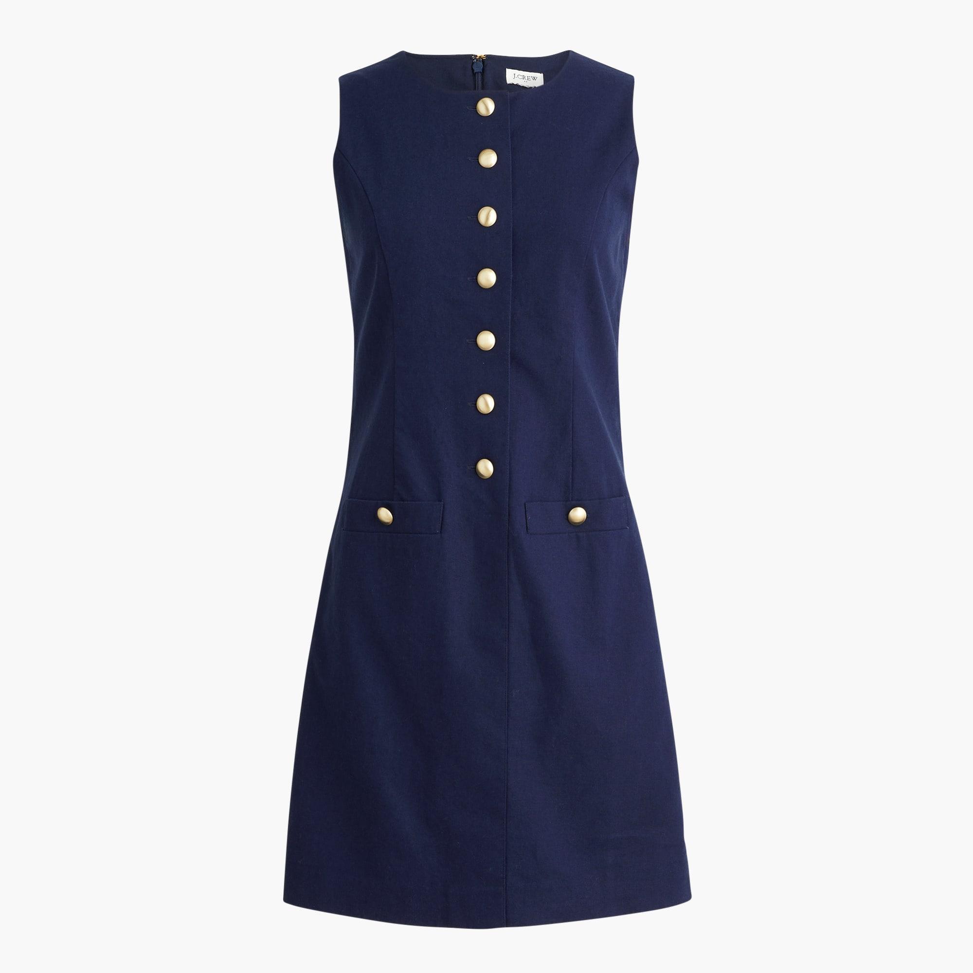 Linen-blend button-front mini dress Product Image