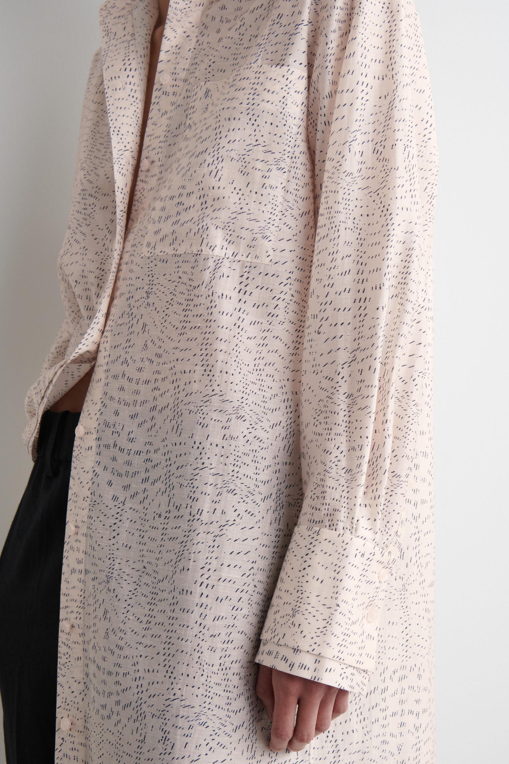 PRINTED FLUID SHIRT DRESS Product Image