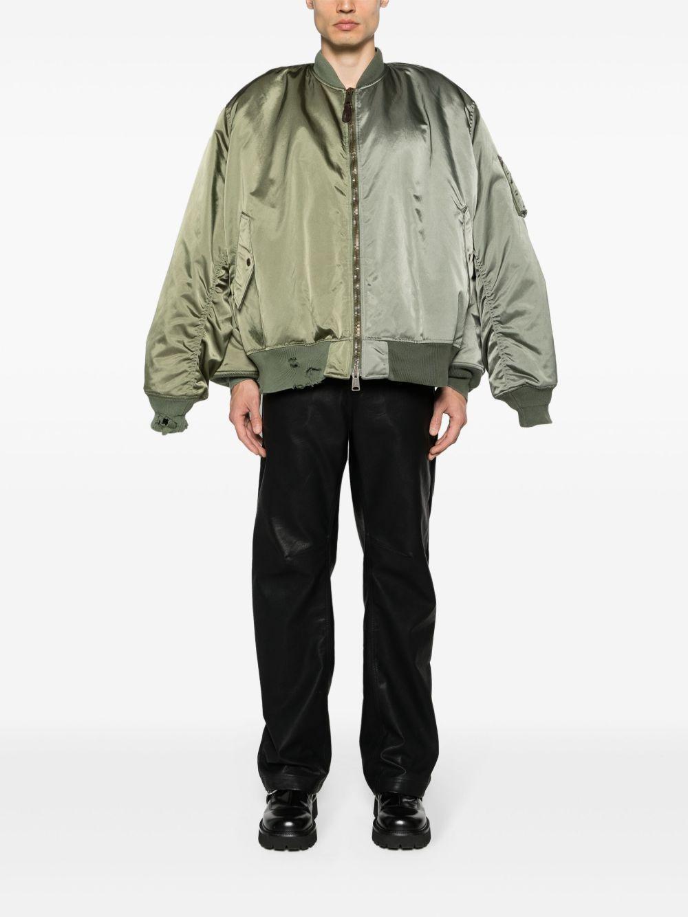 double-sleeve satin bomber jacket Product Image