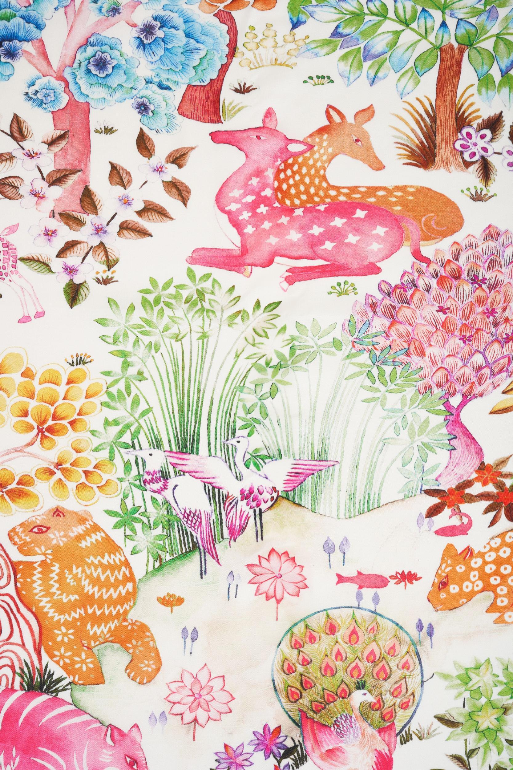 Satin skirt with print Product Image