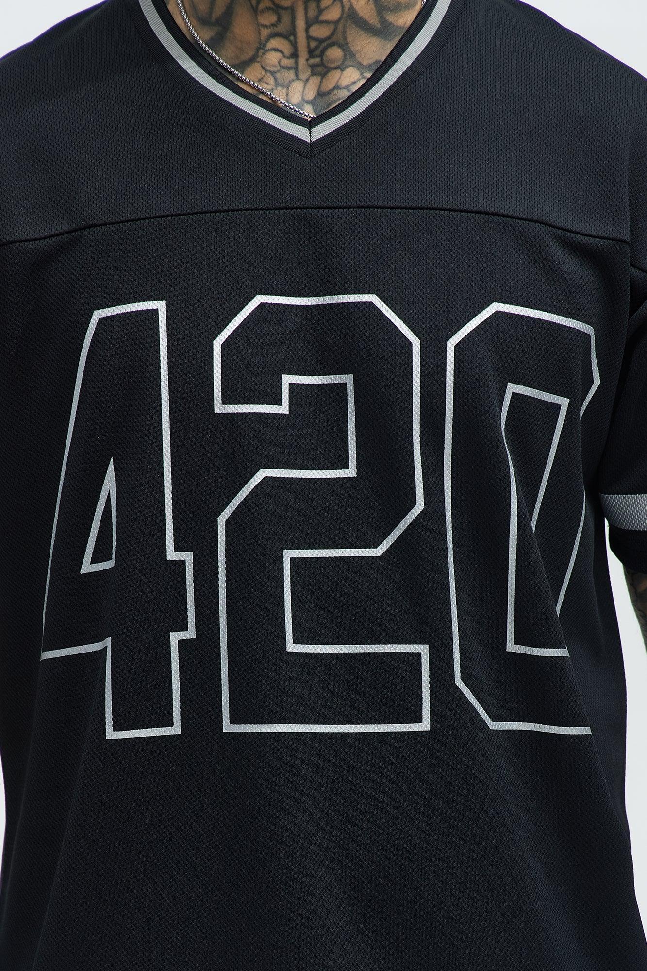 420 Mesh Football Jersey - Black Product Image